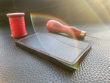 Load image into Gallery viewer, Compact handmade leather wallet with 3 pockets to store all of your cards and cash. This leather cardholder is meticulously handmade and is part of our leather wallet rangewww.leathercompositions.com