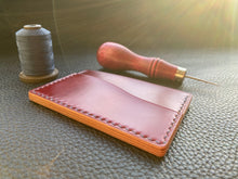 Load image into Gallery viewer, Our handmade leather goods are perfect for every day use, whether you are looking for a handmade wallet, coin holder purse or one of our items from the bifold card holder range, we will have what you need or make what you want www.leathercompositions.com