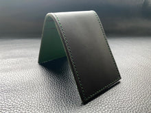 Load image into Gallery viewer, Handmade leather wallet is perfect for carrying your cards and looking stylish. Our handmade leather goods are completely UK made in our atelier using the finest leathers and traditional leather techniques, no machines are involved as our artisan hand stitches every items to ensure we produce luxury leather accessories to last a lifetime www.leathercompositions.com