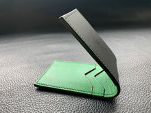 Load image into Gallery viewer, Handmade leather wallet is perfect for carrying your cards and looking stylish. Our handmade leather goods are completely UK made in our atelier using the finest leathers and traditional leather techniques, no machines are involved as our artisan hand stitches every items to ensure we produce luxury leather accessories to last a lifetime www.leathercompositions.com