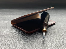 Load image into Gallery viewer, Handmade leather wallet is perfect for carrying your cards and looking stylish. Our handmade leather goods are completely UK made in our atelier using the finest leathers and traditional leather techniques, no machines are involved as our artisan hand stitches every items to ensure we produce luxury leather accessories to last a lifetime www.leathercompositions.com