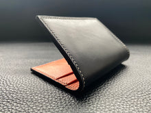 Load image into Gallery viewer, Handmade leather wallet is perfect for carrying your cards and looking stylish. Our handmade leather goods are completely UK made in our atelier using the finest leathers and traditional leather techniques, no machines are involved as our artisan hand stitches every items to ensure we produce luxury leather accessories to last a lifetime www.leathercompositions.com