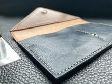 Load image into Gallery viewer, Shell cordovan and Italian leather ladies purse, handmade and hand stitched in our atelier by our time service artisan. Handcrafted to the highest quality using traditional leather making techniques www.leathercompositions.com