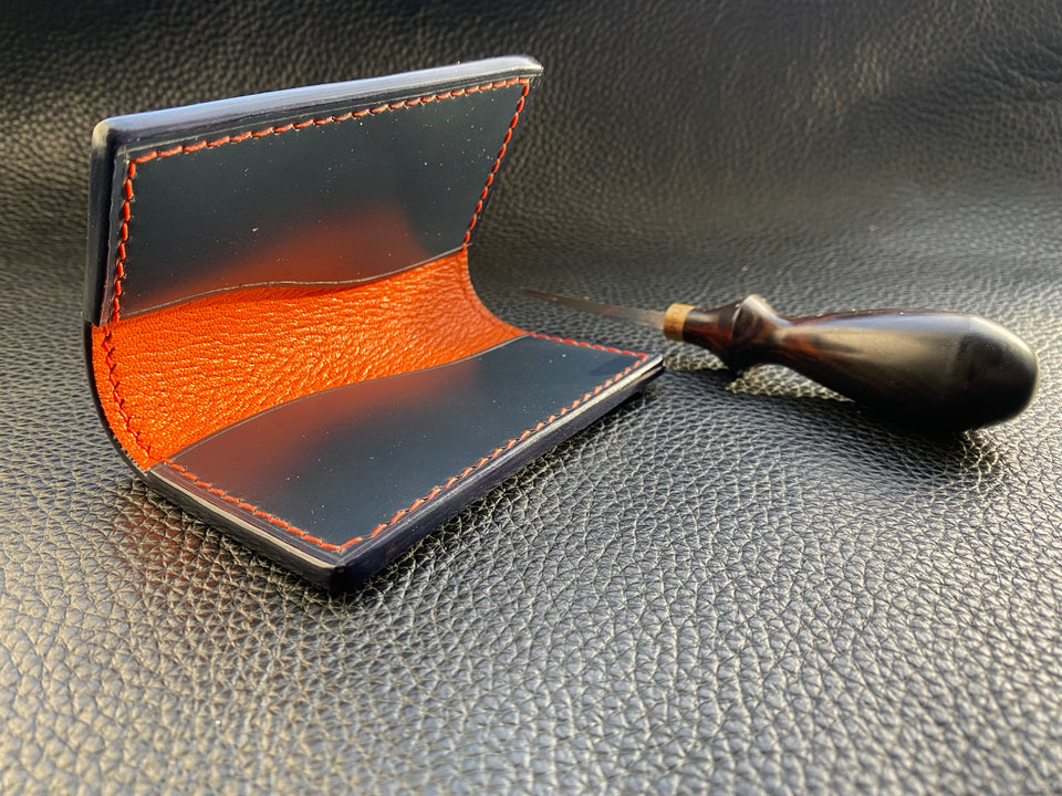 Our men's wallets are meticulously hand stitched using the finest leathers from around the world, whether you are looking for Italian vegetable tanned leather, shell Cordovan or exotic leathers then www.leathercompositions.com are able to produce something unique to you. Choose from our wallets in store or design your own unique colour and leather scheme
