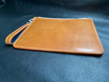 Load image into Gallery viewer, Handmade Italian leather iPad cases which are fully lined to offer the best protection, these iPad cases are hand stitched using traditional saddle stitched methods to produce the best quality products, the leather pouch can double as a clutch bag for every day use and each comes with a detachable handle for that additional stylish look www.leathercompositions.com
