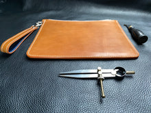 Load image into Gallery viewer, Handmade Italian leather iPad cases which are fully lined to offer the best protection, these iPad cases are hand stitched using traditional saddle stitched methods to produce the best quality products, the leather pouch can double as a clutch bag for every day use and each comes with a detachable handle for that additional stylish look www.leathercompositions.com
