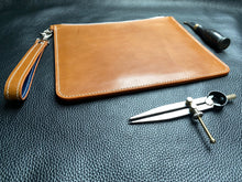 Load image into Gallery viewer, Handmade Italian leather iPad cases which are fully lined to offer the best protection, these iPad cases are hand stitched using traditional saddle stitched methods to produce the best quality products, the leather pouch can double as a clutch bag for every day use and each comes with a detachable handle for that additional stylish look www.leathercompositions.com
